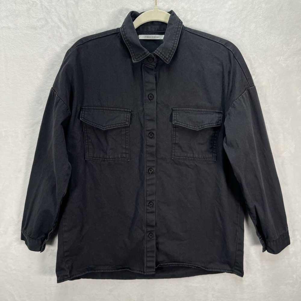 Legacy Bone Korea Button Front Denim Shirt Womens XXL? Pockets Basic Fall